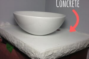how to make a rock edge concrete countertop